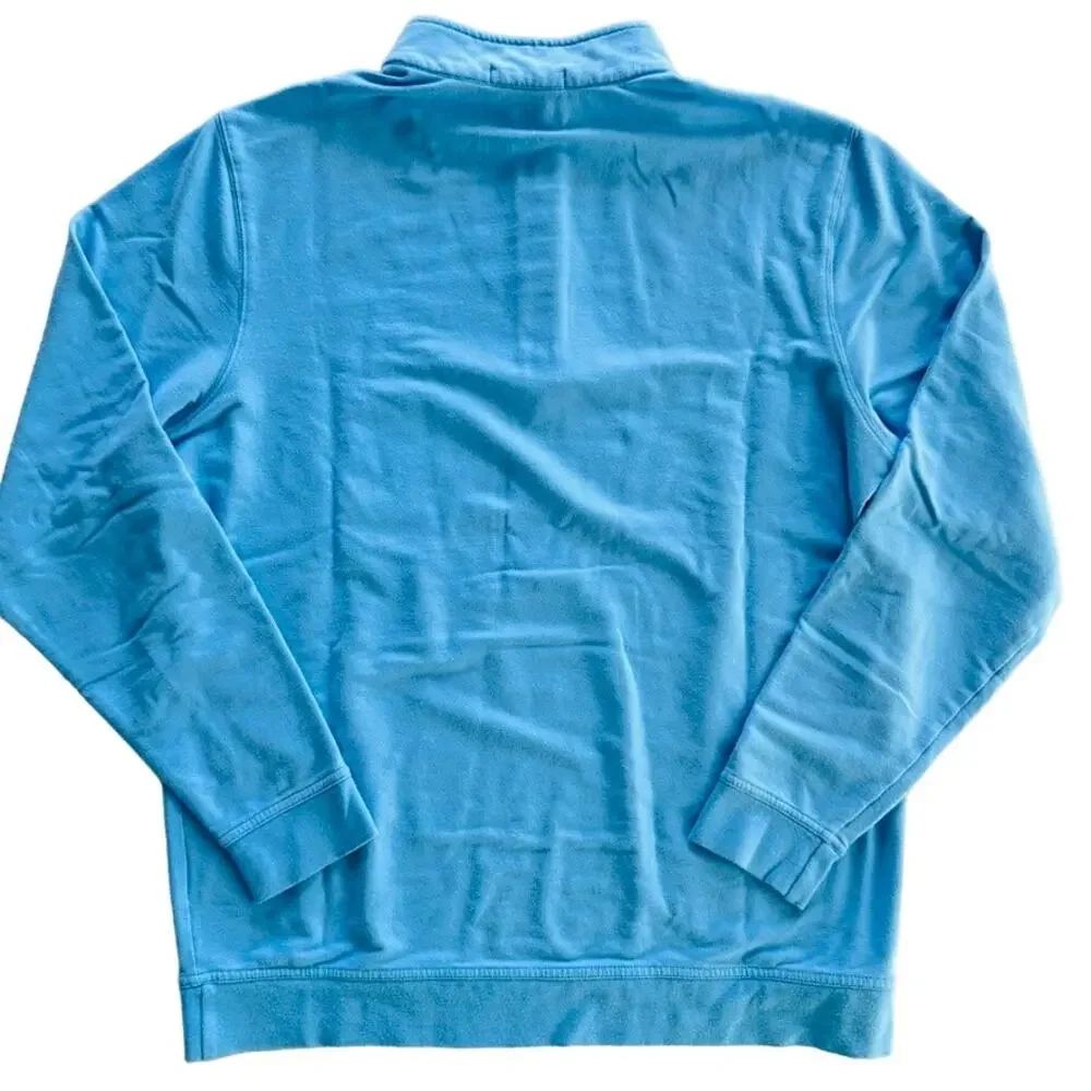 Tasc Performance 1/4 Zip Pullover French Blue Size Medium Cotton Viscose
